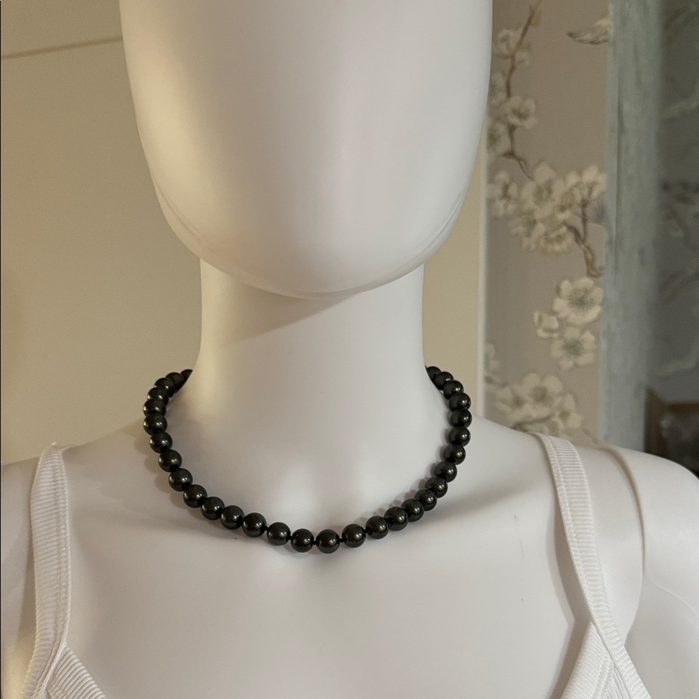 Chaps Elegant Black Bead Necklace